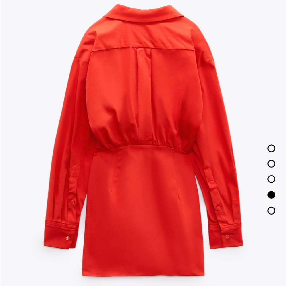Zara red poplin shirt dress - Picture 5 of 6